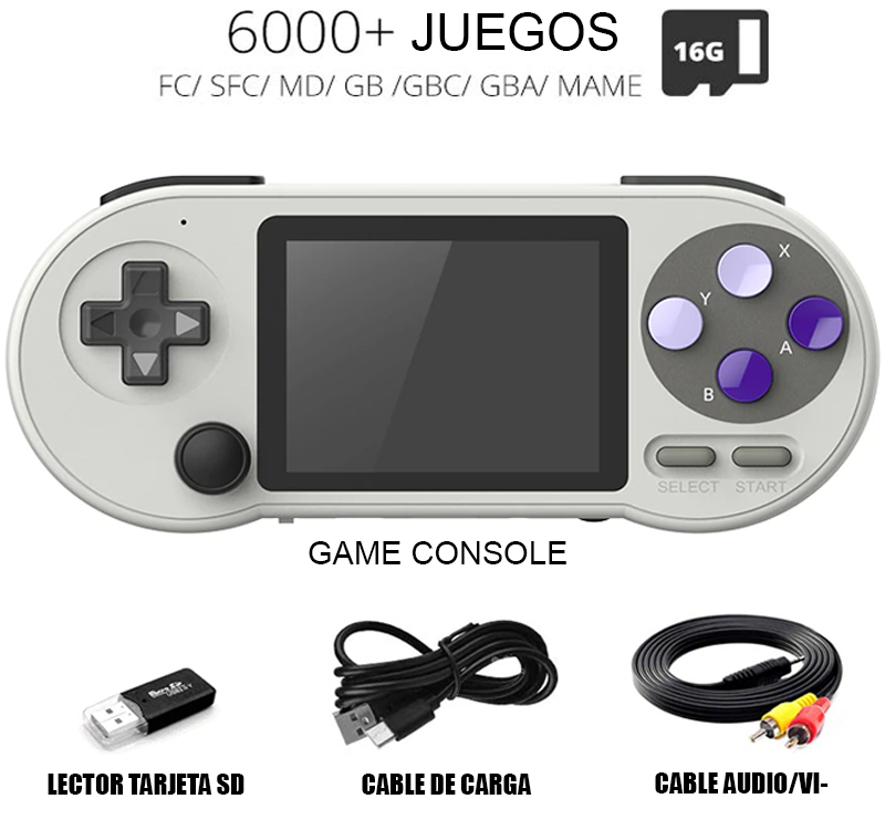 CONSOLA RETRO PORTATIL 6000 JUEGOS RETRO SF2000