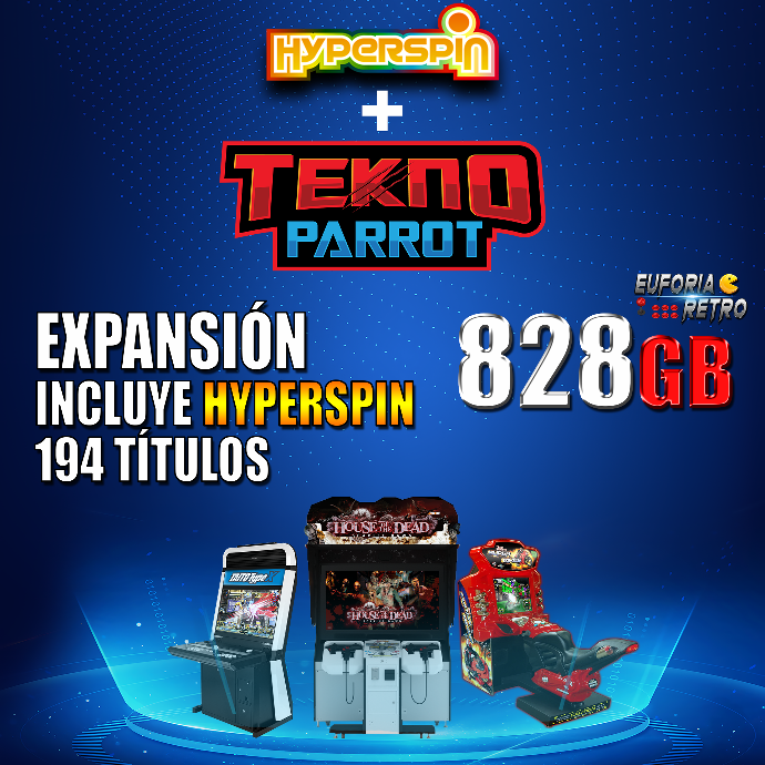 EXPANSIÓN  TEKNOPARROT 828GB |  INCLUYE  HYPERSPIN