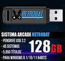 SISTEMA ARCADE RETROBAT PENDRIVE 128GB 5850 TITULOS