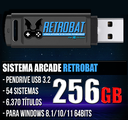 ​SISTEMA ARCADE RETROBAT PENDRIVE 256GB 6370 TÍTULOS