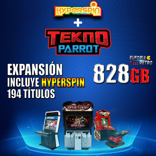 EXPANSIÓN  TEKNOPARROT 828GB |  INCLUYE  HYPERSPIN