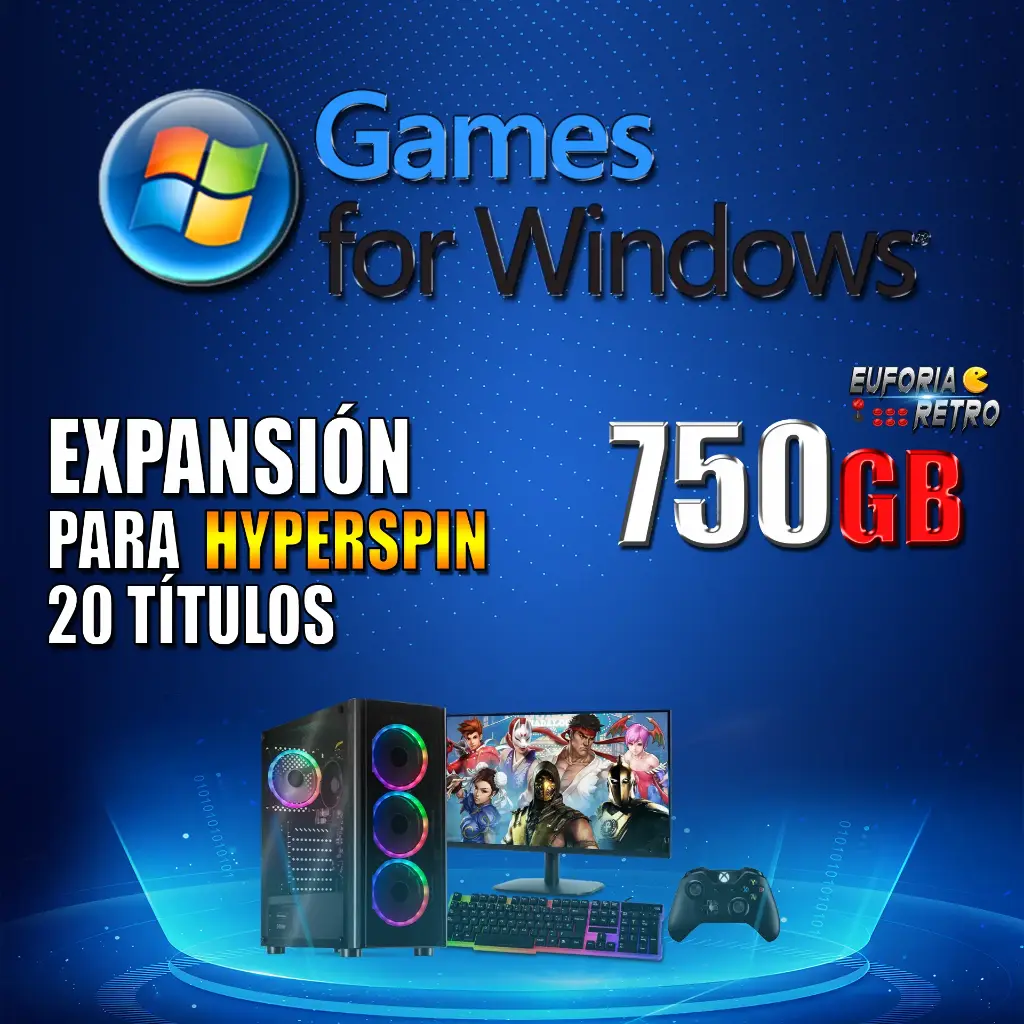 EXPANSIÓN PC GAMES 750GB | PARA INTEGRAR A HYPERSPIN | euforiaretro.com